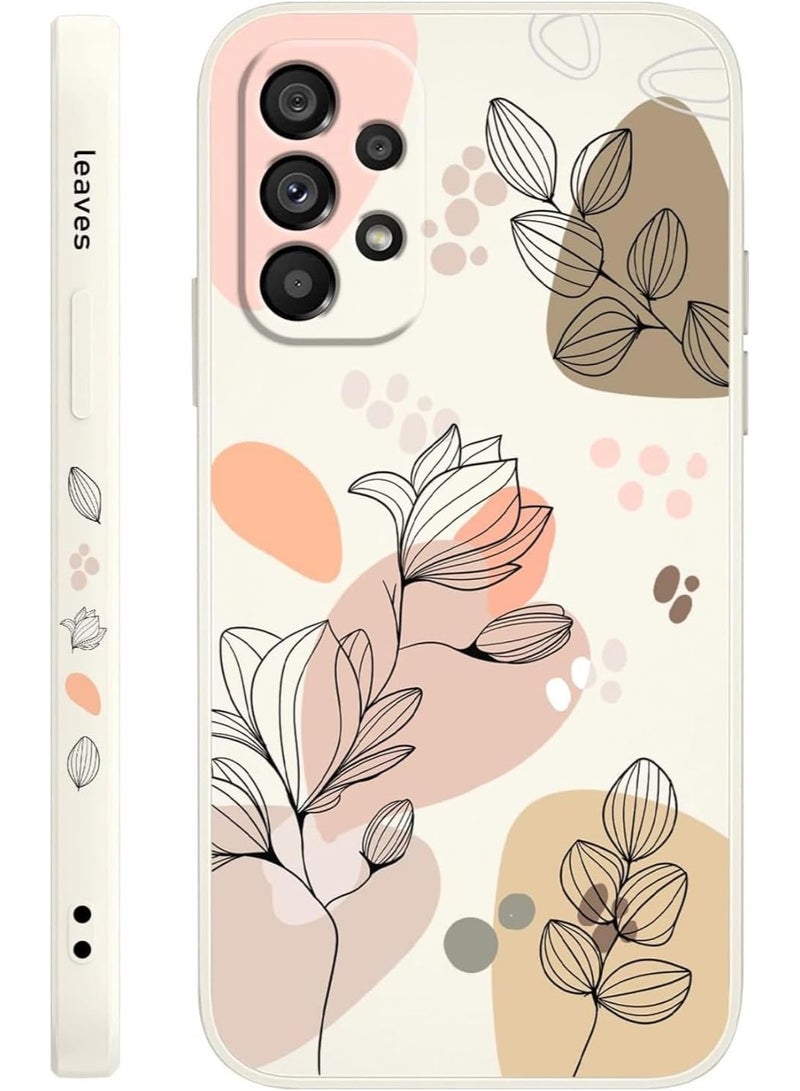 Fekra for Samsung Galaxy A53 5G Case Creative Design Flower Pattern Slim Soft Silicone Protective for Galaxy A53 5G Cover - Morandi White - Image 1